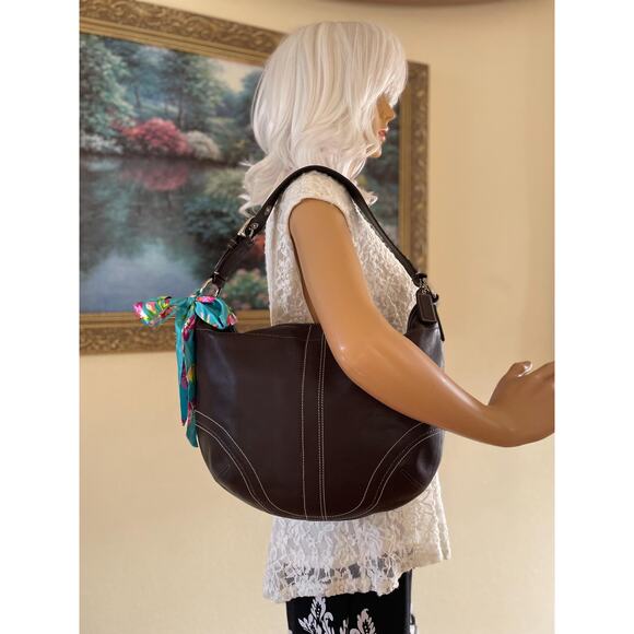 Vtg Rare Coach Ergo leather brown hobo Shoulder bag F10907 - Picture 3 of 10